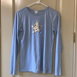 Girls J crew light blue star T-shirt sz 16